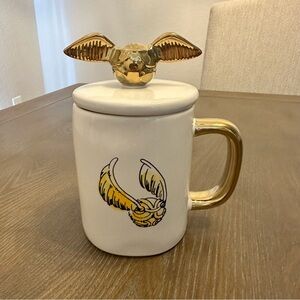 Rae‎ Dunn Harry Potter Double Sided Golden Snitch Mug With Topper
